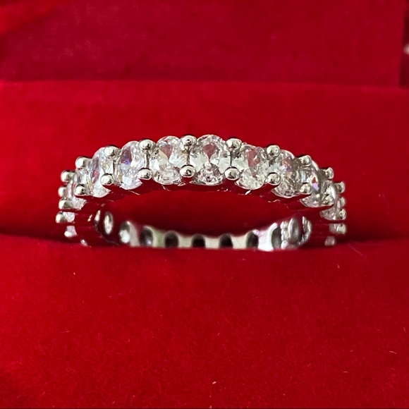 Jewelry - White Gold over 925 diamond eternity wedding ring
